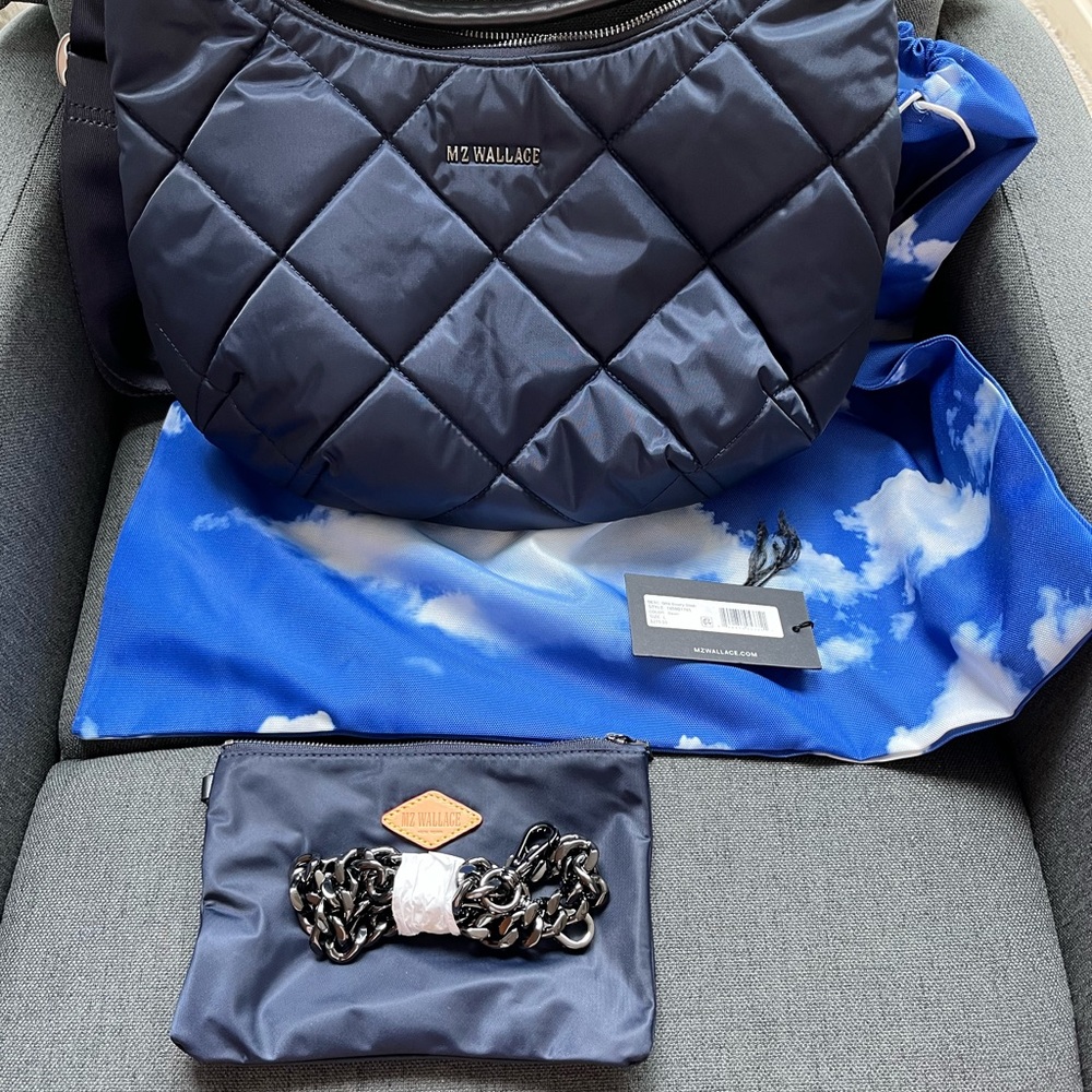 NWOT MZ Wallace Quilted Bowery Shoulder Bag, Dawn